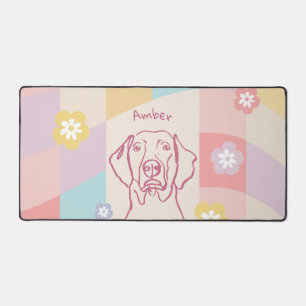Stylish Weimaraner Simple Colourful Dog Desk Mat