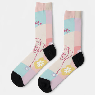 Stylish Weimaraner Simple Colourful Dog Socks