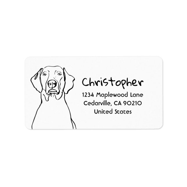 Stylish Weimaraner: Your Text, Your Style Label (Front)
