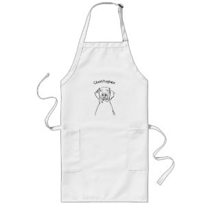 Stylish Weimaraner: Your Text, Your Style Long Apron