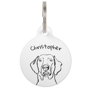 Stylish Weimaraner: Your Text, Your Style Pet Tag