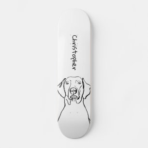 Stylish Weimaraner: Your Text, Your Style Skateboard