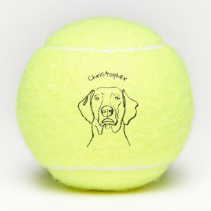 Stylish Weimaraner: Your Text, Your Style Tennis Balls
