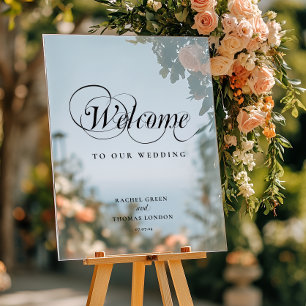 Stylish Welcome Calligraphy Wedding sign
