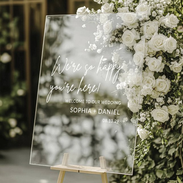 Stylish Welcome Wedding Acrylic Sign (Creator Uploaded)