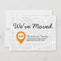 Stylish We've Moved Map Pin New Address Moving