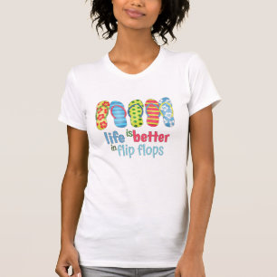 Stylish Whimsical Cute Colourful Summer Flip Flops T-Shirt
