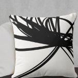 Stylish White Black Ribbons Cushion<br><div class="desc">Stylish pillow features a simple artistic abstract ribbon composition with shades of black on a simple white background. This abstract composition is built on combinations of repeated ribbons, which are overlapped and interlaced to form a stylish abstract pattern. An elegant artistic decorative pillow for your bedroom or favourite chair, a...</div>