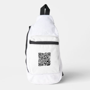 Stylish White Cut Sew Sling Bag with QR Code