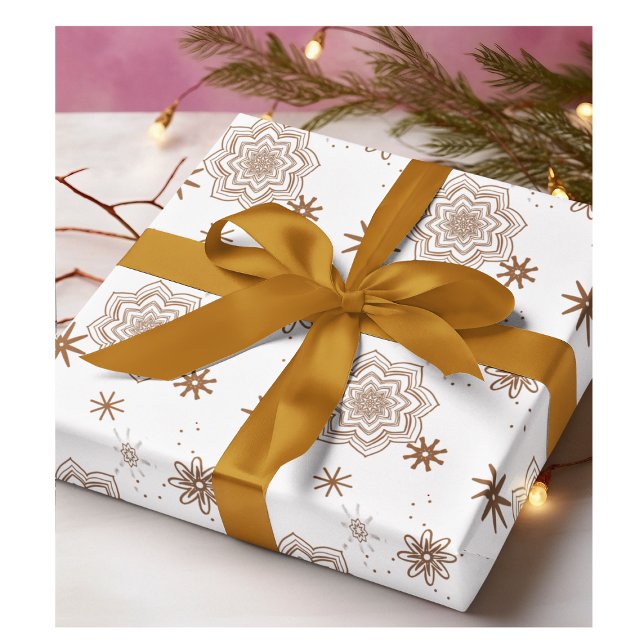 Stylish White Gold floral  Wrapping Paper (Creator Uploaded)