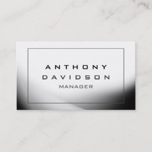 Stylish White Grey Border Pattern Business Card