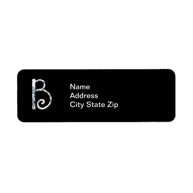 Stylish White Monogrammed Label (B) (Front)