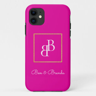 Stylish White Monograms Text Design Case-Mate iPhone Case