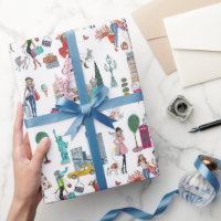 Stylish White & Multi colour Shopping girls