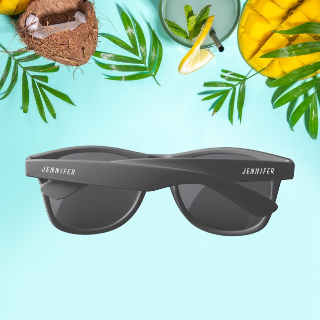 Stylish White Personalised Name Custom Sunglasses (Creator Uploaded)