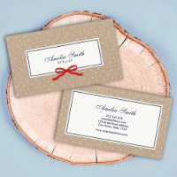 Stylish White Polka Dot and Red Ribbon Kraft