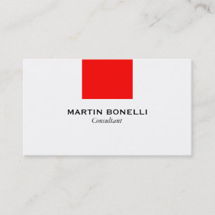 Stylish White Red Stripe Standard Business Card