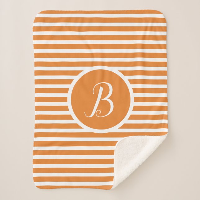 Stylish White Stripes B Monogram Throw Blanket (Front)