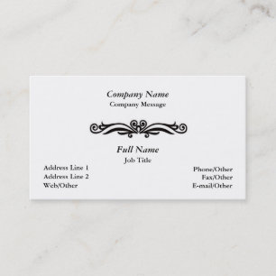 Stylish White Swirl Business Card Template