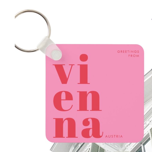 Stylish Wien Vienna Austria – Bold Red Keychain (Creator Uploaded)