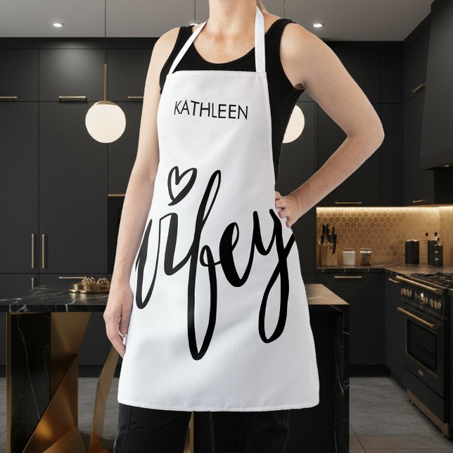 Stylish WIFEY cooking and baking apron for women (wifey apron)