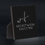 Stylish WiFi Password Sign Black  Plaque<br><div class="desc">Never again will your guests have to ask for the WiFi password with this sleek and stylish WiFi password sign. The black plaque design complements any decor and the white lettering makes the password easy to read. This 5.25x5.25 plaque comes with an easel for easy display in your home, office...</div>