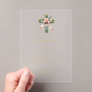 Stylish Wildflower Garden Confirmation Acrylic Invitations