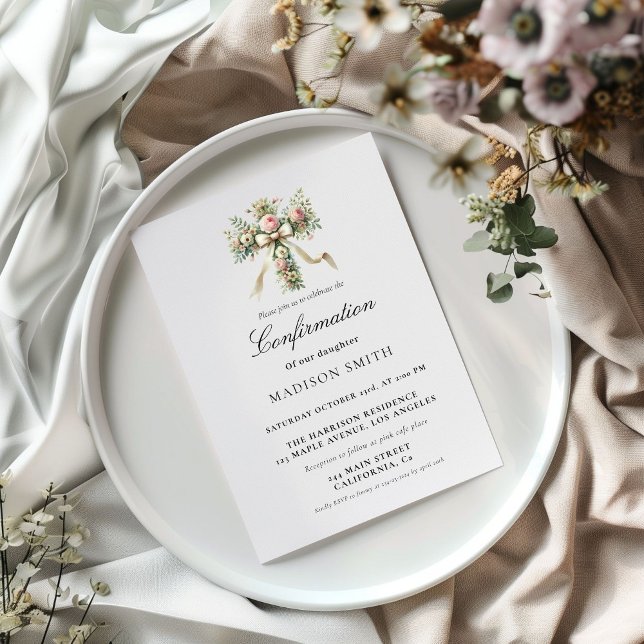 Stylish Wildflower Garden Confirmation Invitation (Creator Uploaded)