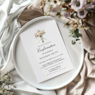 Stylish Wildflower Garden First Holy Communion Invitation