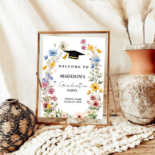 Stylish Wildflower Meadow Graduation Welcome Sign