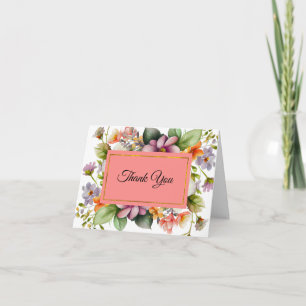 Stylish Wildflowers Bridal Shower Thank You Invitation