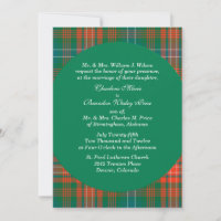 Stylish Wilson Orange & Green Plaid Wedding
