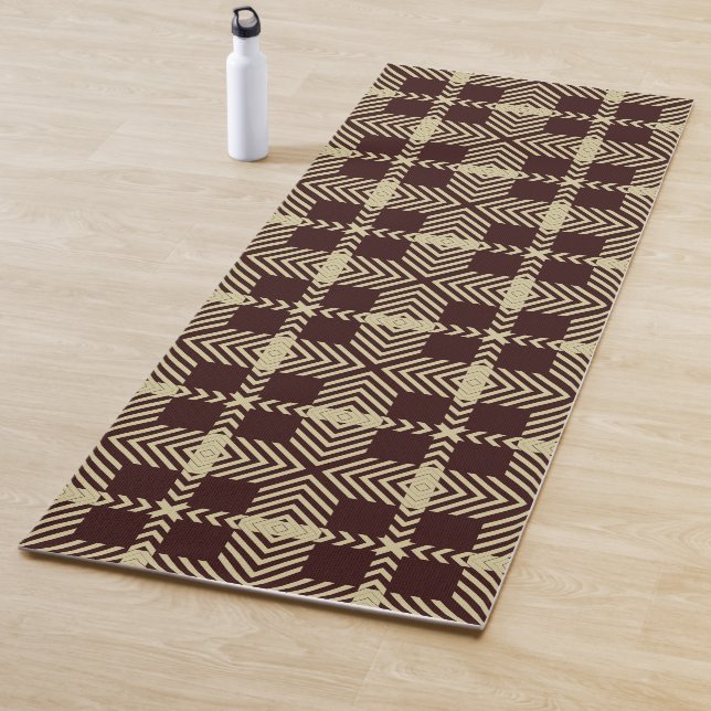 Stylish Windowpane Geometric design Yoga Mat (In Situ)