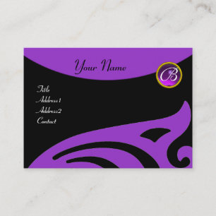 STYLISH WINGS MONOGRAM ,PURPLE AMETHYST,violet Business Card