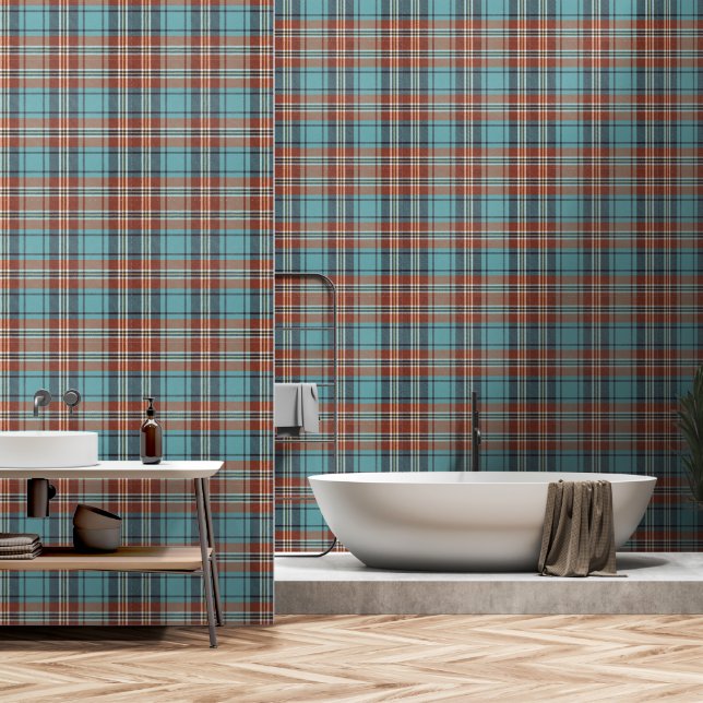 Stylish Winter Plaid Tartan  Wallpaper (Bathroom)