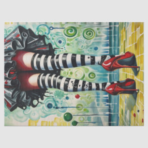 Stylish Witch - Ruby Heels - Striped Stockings Tissue Paper