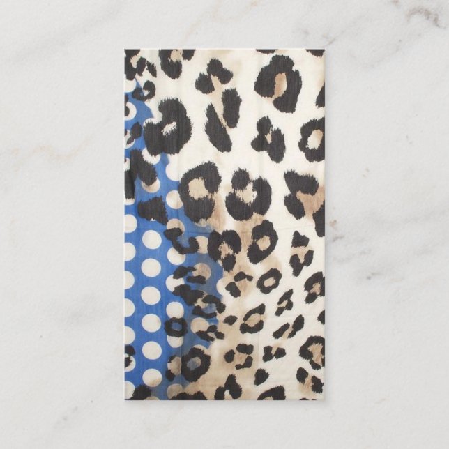 stylish with leopard and polka dots business card (Front)