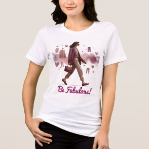 Stylish Woman in Chic Outfit Tri-Blend Shirt