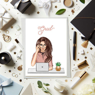 Stylish Woman Modern Graduate Celebration Invitation