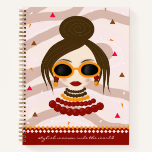 Stylish woman notebook