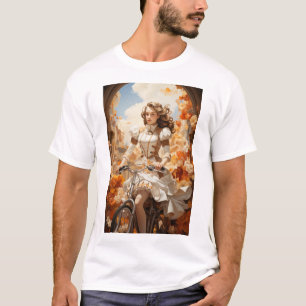 Stylish Woman Riding Bike T-Shirt
