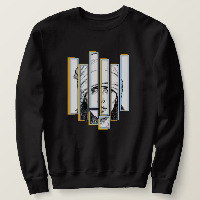 Stylish Women's Hoodie with Covered Head Artwork (Design Front)