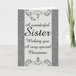 Stylish Wonderful sister Christmas card