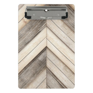 Stylish Wood Chevron Pattern Mini Clipboard