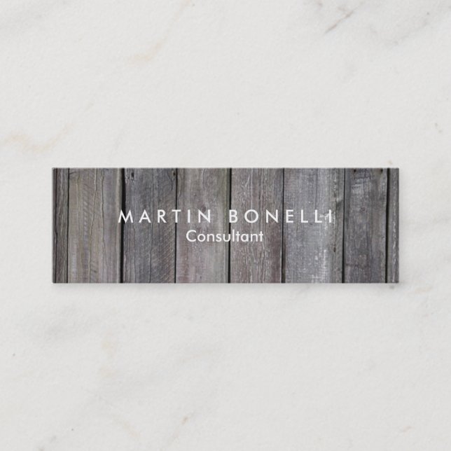 Stylish Wood Design Artistic Slim Mini Business Card (Front)