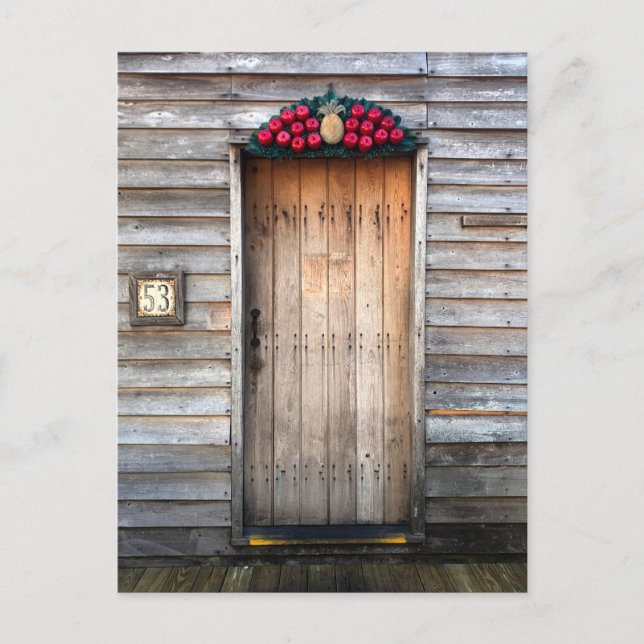 Stylish Wood Door Fruit St Augustine Florida Photo Postcard (Front)