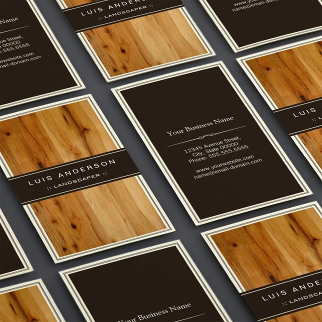 Stylish Wood Texture Modern Look Business Card (Creator Uploaded)