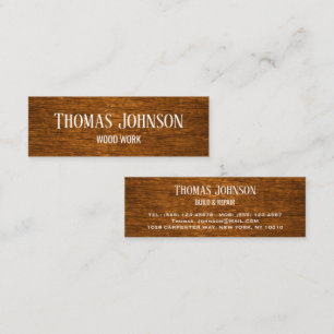 Stylish Wooden Carpenter Construction Mini Business Card