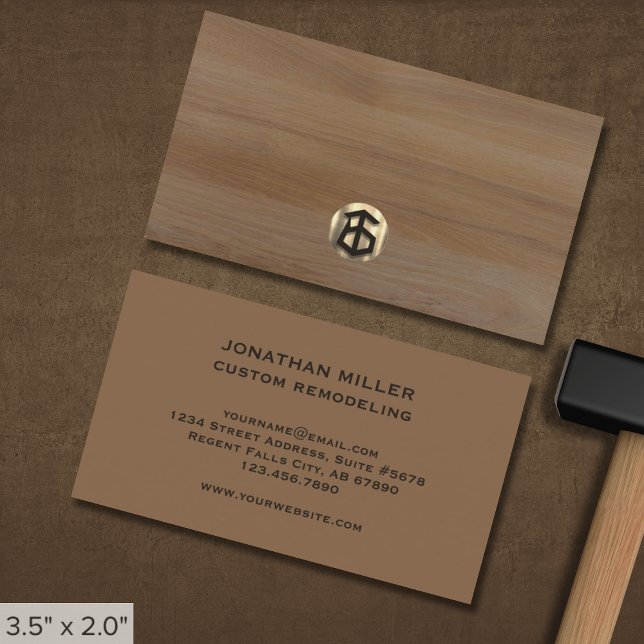 Stylish Wooden Carpentry Construction Business Card (Creator Uploaded)