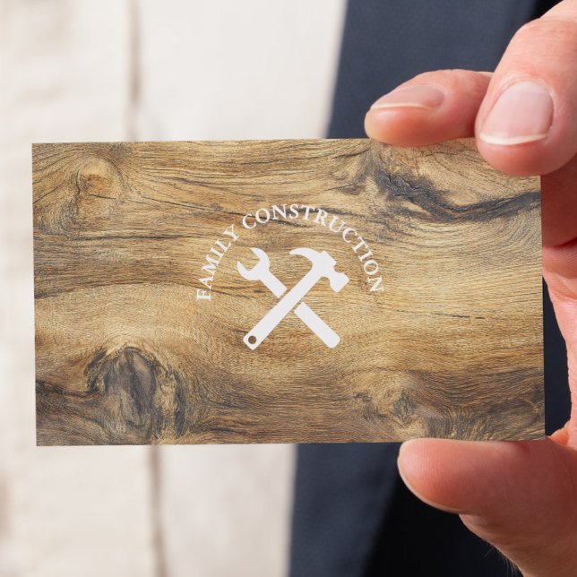 Stylish Wooden Handyman Construction Carpenter  Business Card (Creator Uploaded)